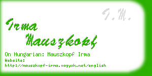 irma mauszkopf business card